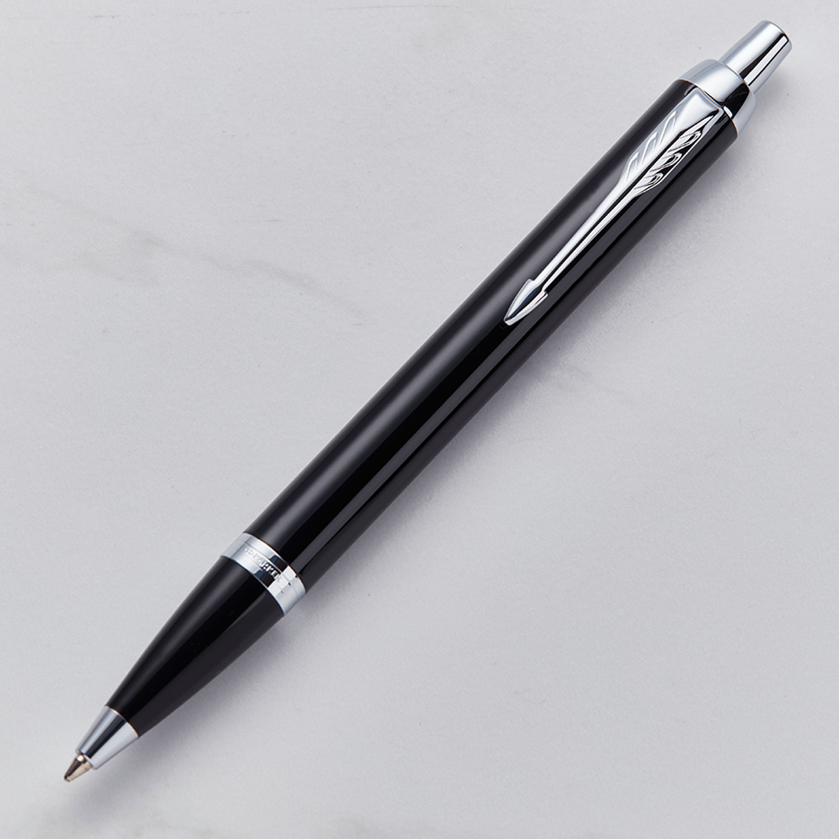 Parker IM Ballpoint Pen - Solid Black - Chrome Trim 