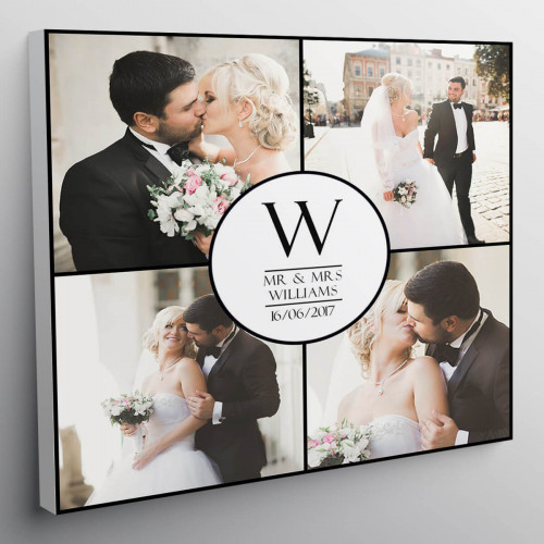 personalised 12x12" Wedding Collage Canvas