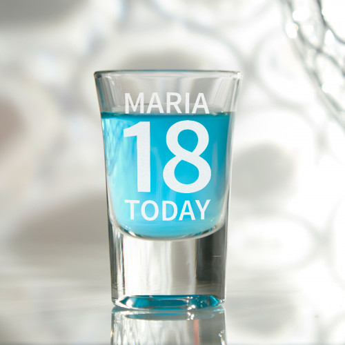 personalised 18 Today Conical Shot Glass