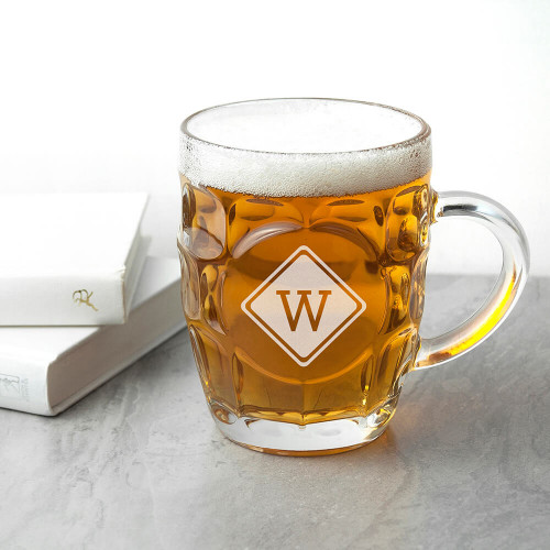 personalised Monogrammed Dimpled Beer Glass
