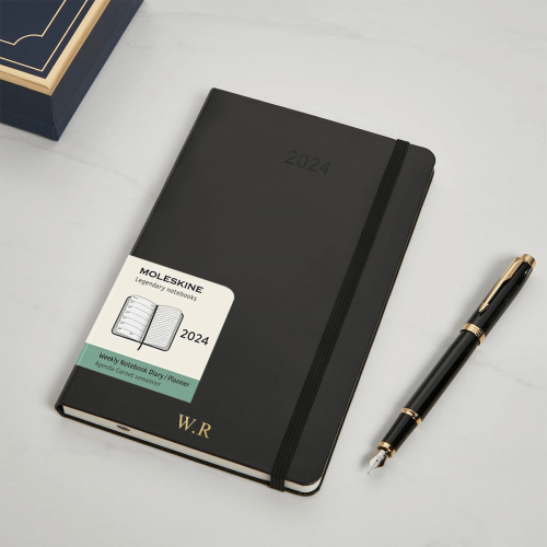 personalised Black Moleskine Diary