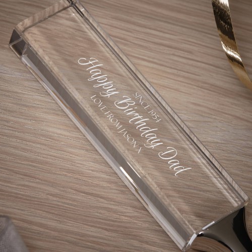 personalised Optical Crystal Letter Opener 21.5cm