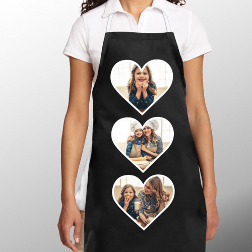 personalised heart photo apron