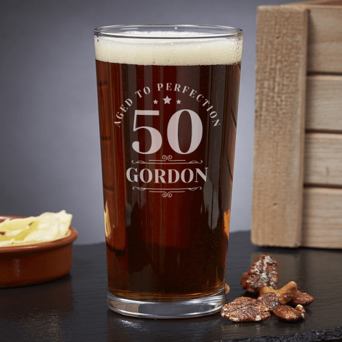 50 Aged to Perfection Pint Glass