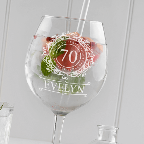 70 And Still Fabulous Gin Glass