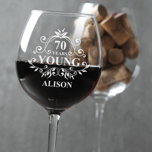 70 Years Young 480ml Allegro Wine Glass