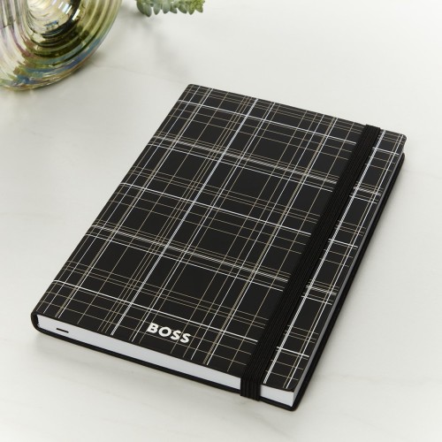 Hugo Boss A5 Checkered Black Lined Notebook