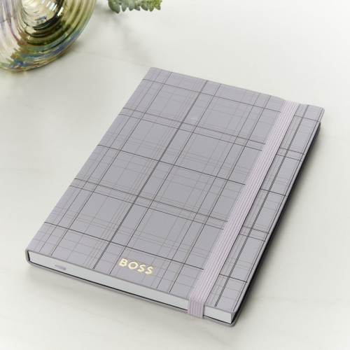 Hugo Boss A5 Checkered Lilac Lined Notebook
