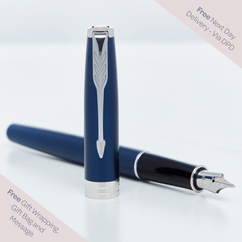 Parker Sonnet Blue Lacquer Palladium Plated Trim Fountain Pen