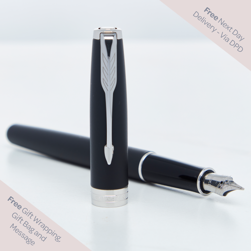 Parker Sonnet Matt Black Chrome Trim Fountain pen
