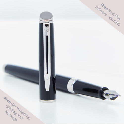 Waterman Hemisphere Black Chrome Trim Fountain Pen