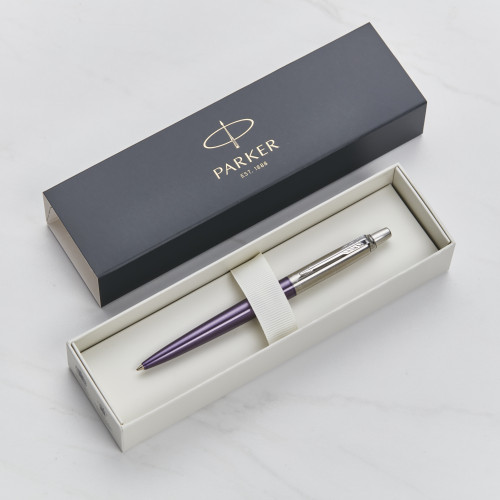 personalised Parker Jotter Bond Street Ball Pen Purple