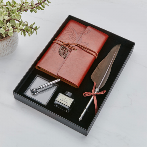 personalised Notebook & Quill Pen Set