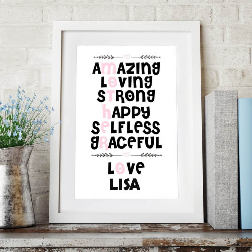 personalised My Mother Is Amazing Wall Art
