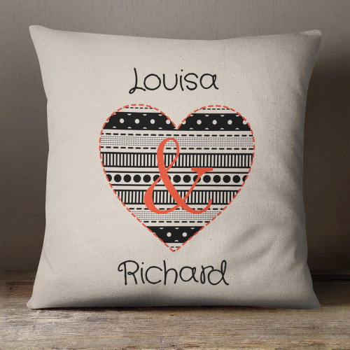 personalised Patchwork Loveheart Cotton Cushion