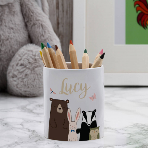 personalised animal pen pot