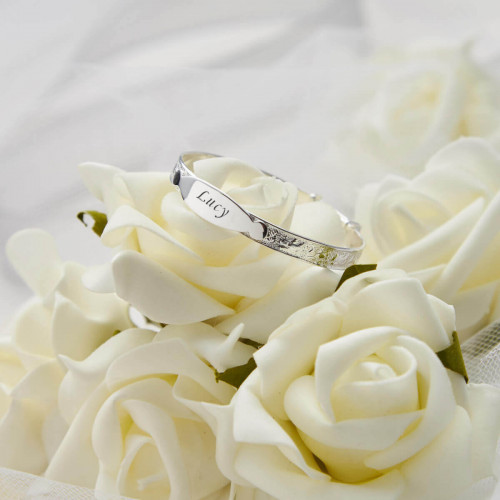 Personalised Sterling Silver Baby Bangle