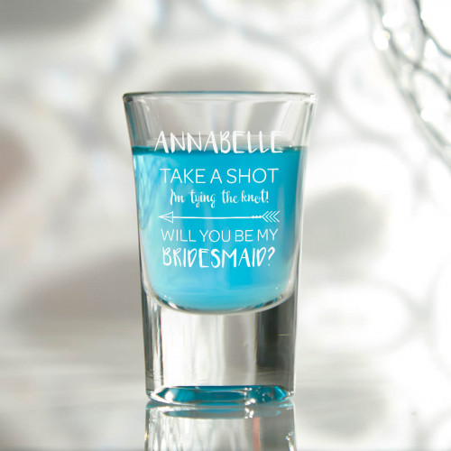 personalised Be My Bridesmaid Conical Shot Glass