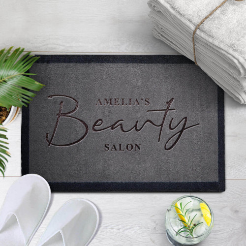 personalised salon welcome mat