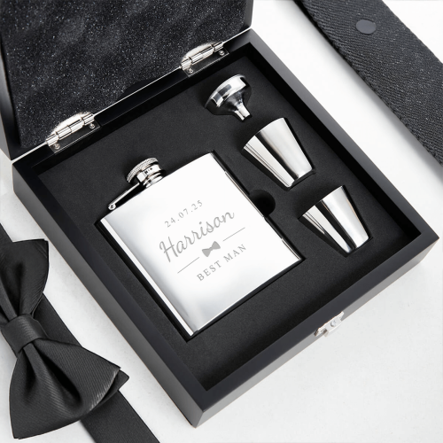 Best Man 6oz Plain Hip Flask