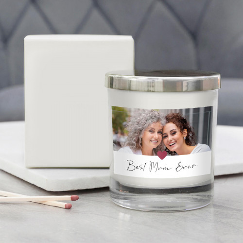 personalised Best Mum Ever Photo Candle