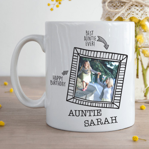 Personalised Awesome Auntie Photo Frame Durham Mug