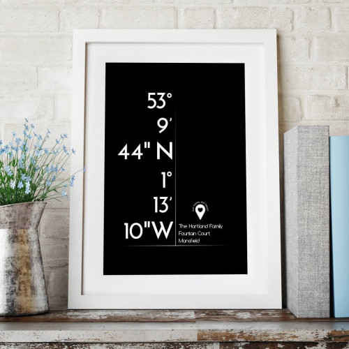 Co-Ordinates Wall Art (Black Design)