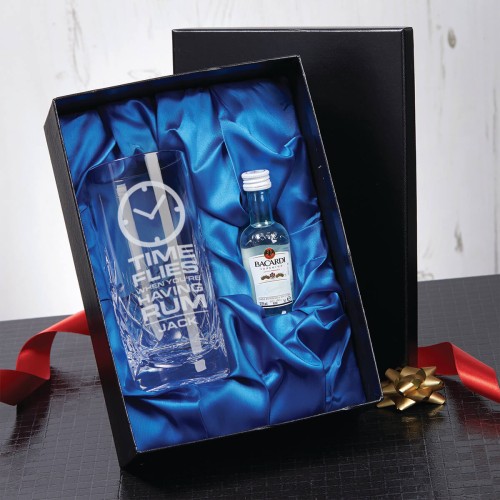 personalised Blenheim High Ball Gift Set with Bacardi