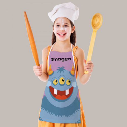 Personalised Blue Monster Apron