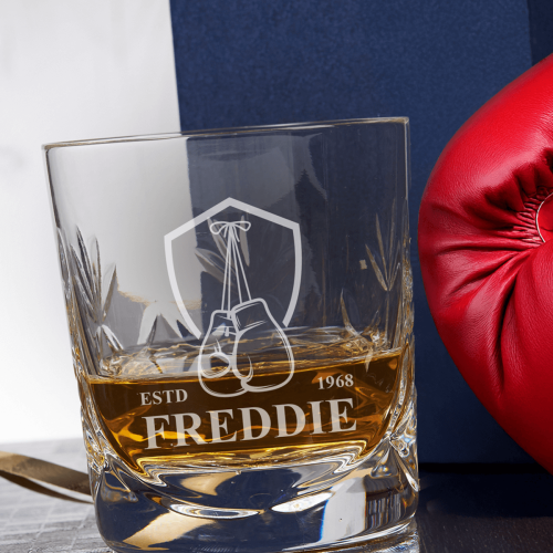 Boxing Gloves Crest 400ml Whiskey Tumbler 