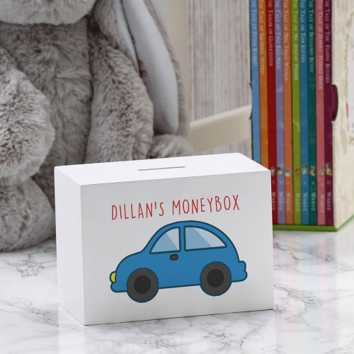 personalised Car Wooden Money Box