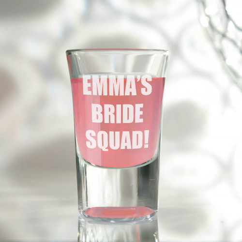 personalised Bride Squad Conical Shot Glass