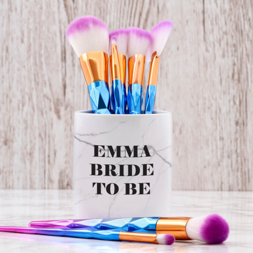 personalised Bride To Be Makeup Brush Pot