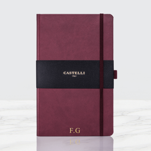 Personalised burgundy notebook