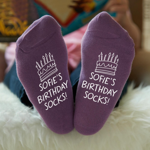 personalised birthday cake socks