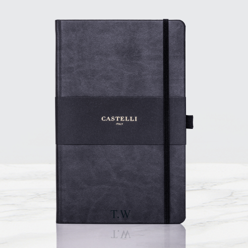 Personalised Graphite Black Castelli Notebook