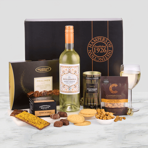 The Celebration Hamper With White Wine