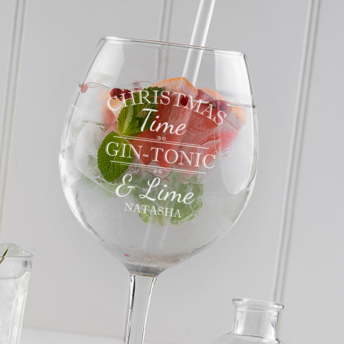 Christmas Time Gin Tonic & Lime Gin Glass