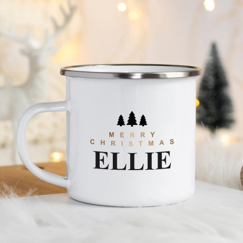 Merry Christmas Enamel Mug