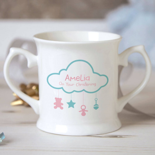 Personalised Cloud Baby Mobile Christening Mug