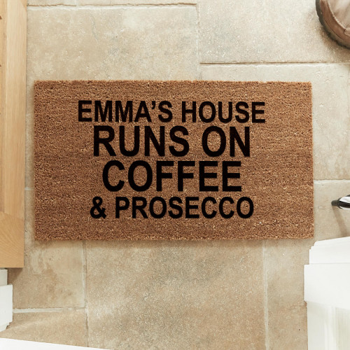 personalised runs on prosecco doormat
