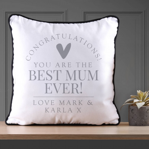Personalised Best Mum Piped Cushion