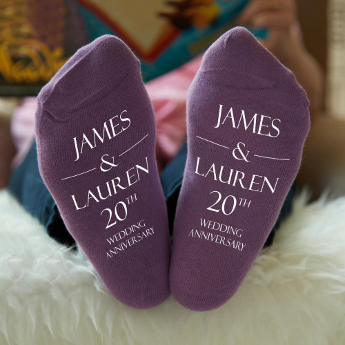 personalised 20th anniversary socks