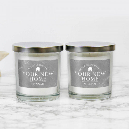 personalised New Home Candles Set