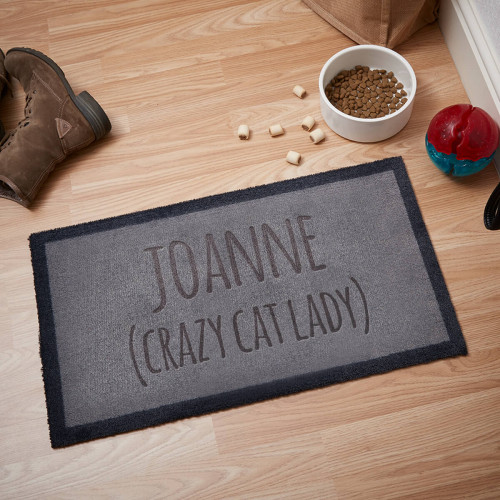 personalised Crazy Cat Lady Doormat