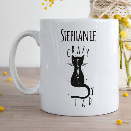 Personalised Crazy Cat Lady Durham Mug