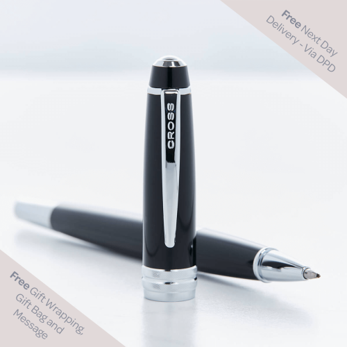 personalised Cross Bailey Black Roller Ball Pen