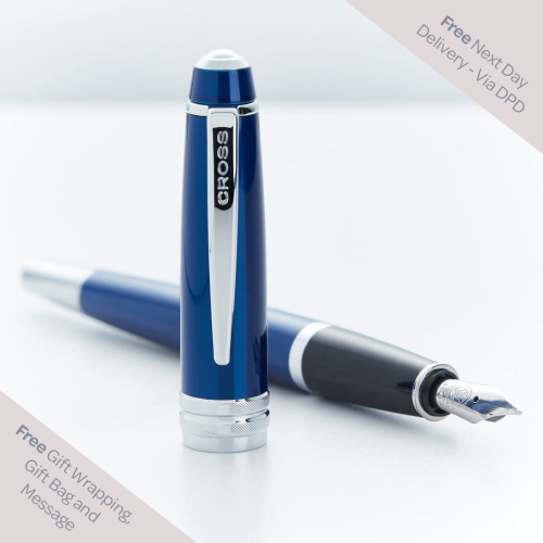 personalised Cross Bailey Medalist Blue Fountain Pen