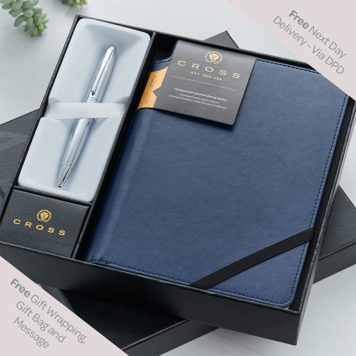 personalised Cross Gift Set Notebook & Pen