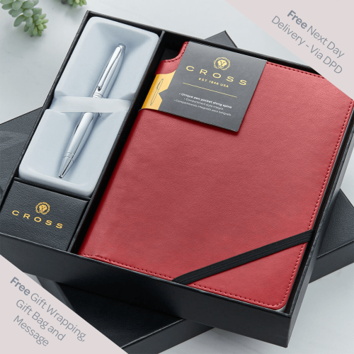 personalised Cross Gift Set Notebook & Pen